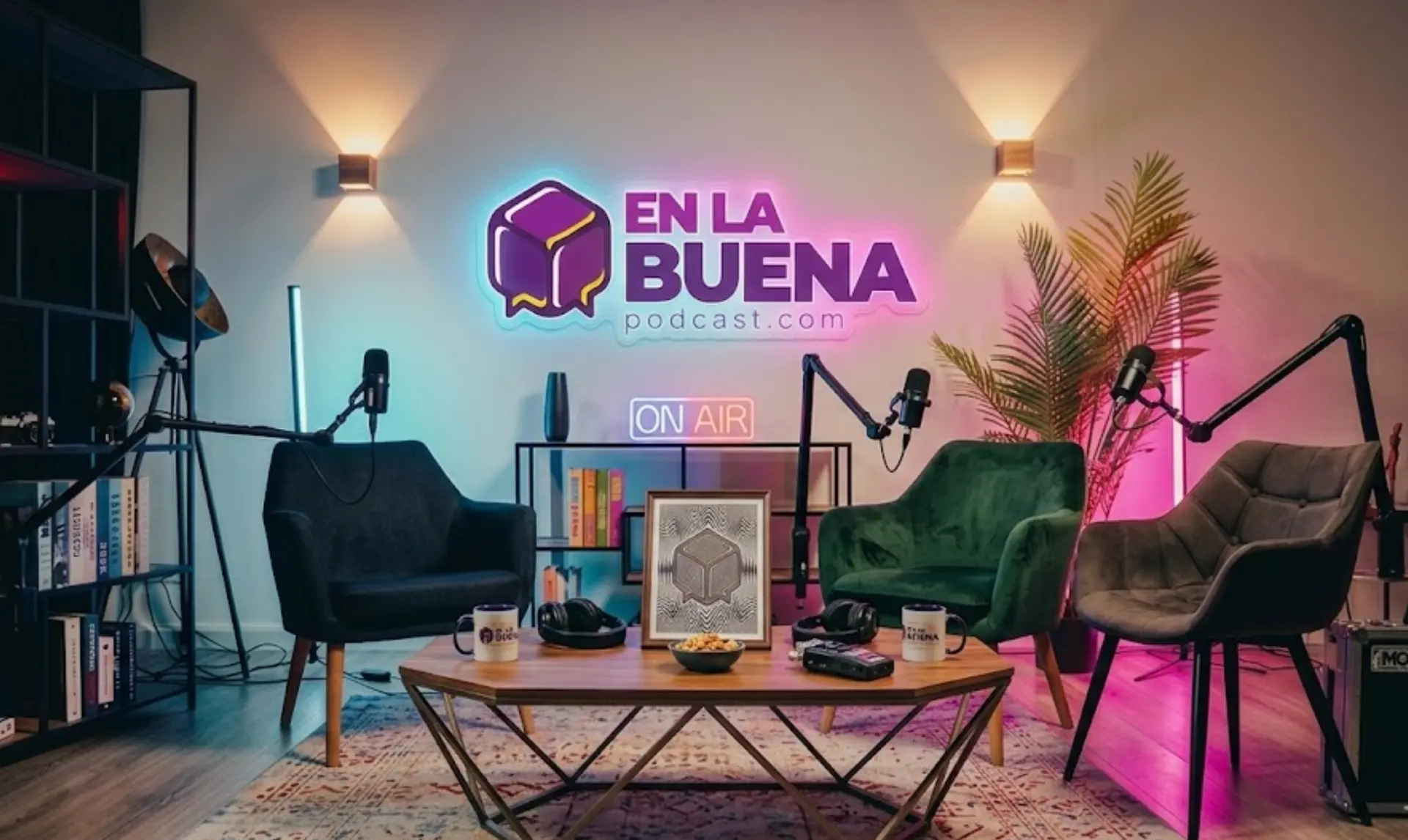 Estudio de grabación de En La Buena Podcast